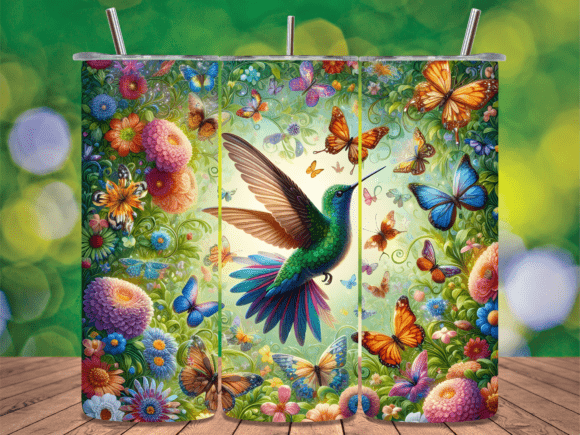 Bird Hovering Butterflies Tumbler Wrap Review