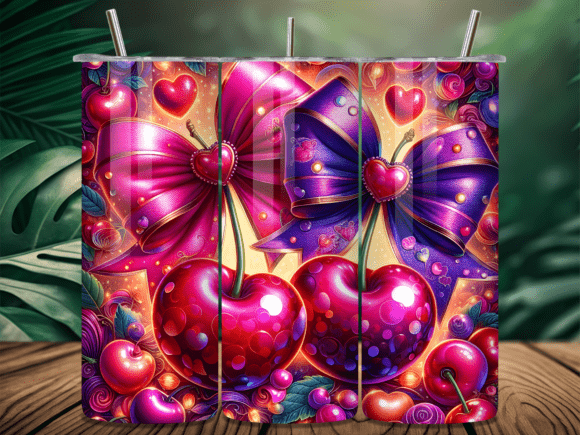 Bow Cherry Heart Valentine Tumbler Wrap Review