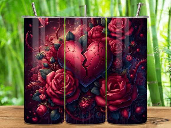 Broken Heart Dark Red Rose Tumbler Wrap Review