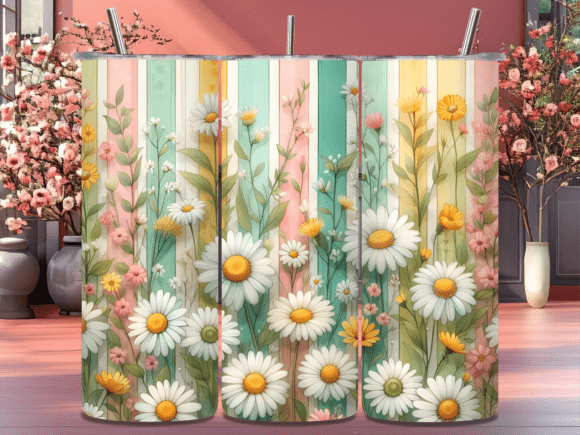 Daisy Floral Stripe Tumbler Wraps Review