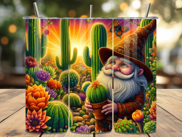 Desert Cactus Garden Gnome Tumbler Wrap Review
