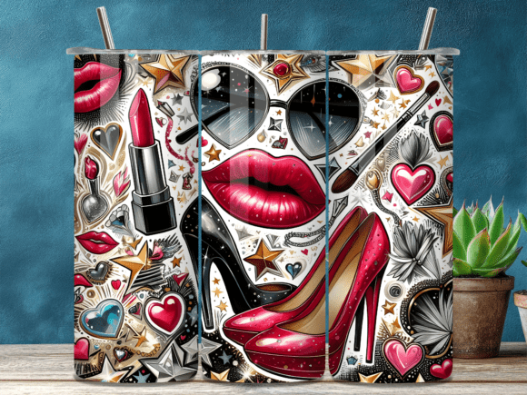 Fashion Makeup Lips Valentine Tumbler Wraps Review