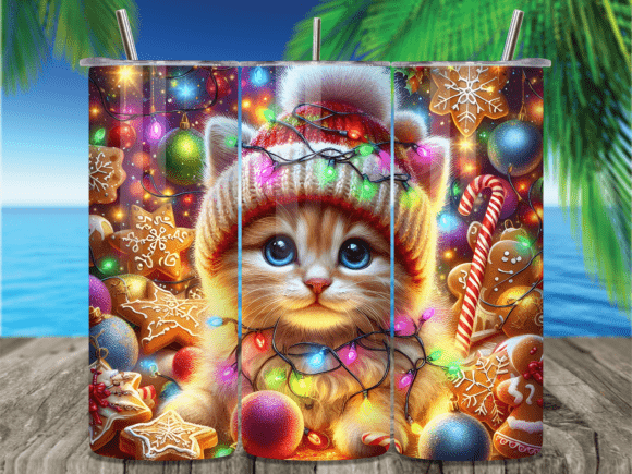 Festive Ginger Cat Lights Tumbler Wrap Review