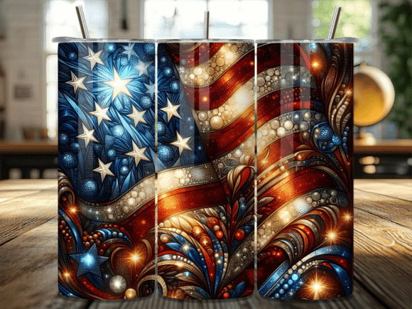 Glitter American Flag Stars Tumbler Wrap Review