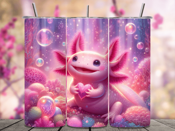 Pink Axolotl Heart Bubble Tumbler Wrap Review