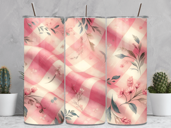Pink Gingham Floral Tumbler Wraps Review