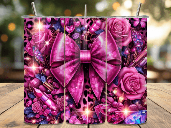 Pink Leopard Rose Bow Tumbler Wraps Review