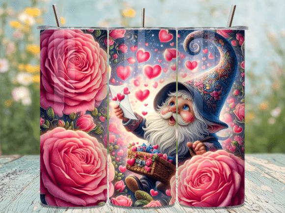 Pink Rose Gnome Valentine Tumbler Wrap Review