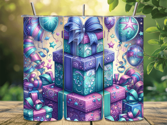 Purple Birthday Gift Box Tumbler Wraps Review