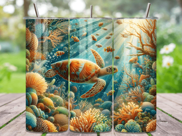 Realistic Coral Reef Turtle Tumbler Wrap Review