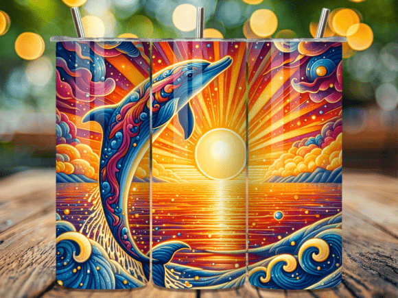 Retro Sunset Dolphin Tumbler Wraps Review