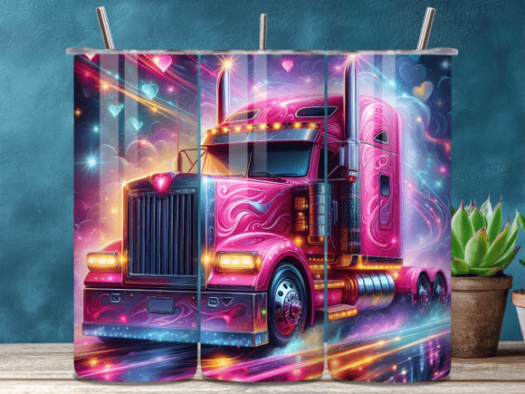 Semi Truck Pink Valentine Tumbler Wrap Review
