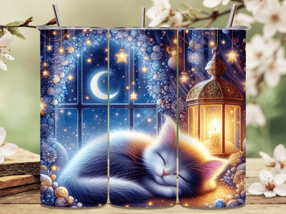 Sleeping Kitten Moon Lantern Tumbler Wraps Review