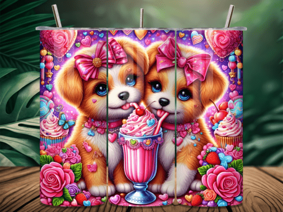 Two Puppies Milkshake Valentine Tumbler Wraps Review