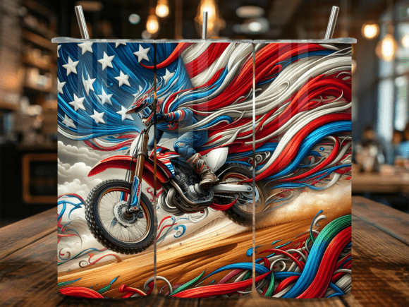 USA Flag Racing Dirt Bike Tumbler Wrap Review