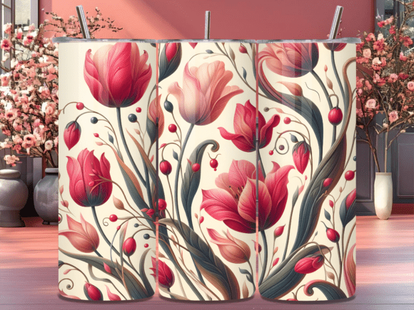 Vintage Red Tulip Floral Tumbler Wrap Review