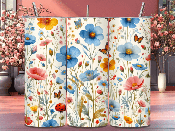 Wildflower Meadow Butterfly Tumbler Wraps