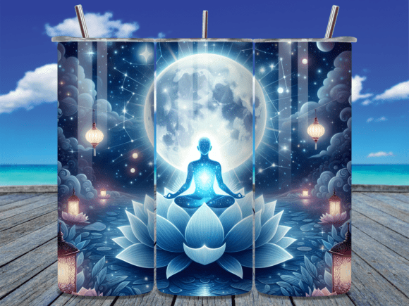 Zen Moon Meditation Yoga Tumbler Wraps